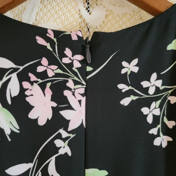 Ann Klein Chic Black Floral Midi Dress - Picture 6 of 6